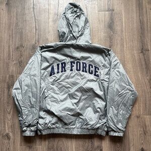 OARSMAN Air Force Mens Large Grey Hooded Windbreaker Lightweight